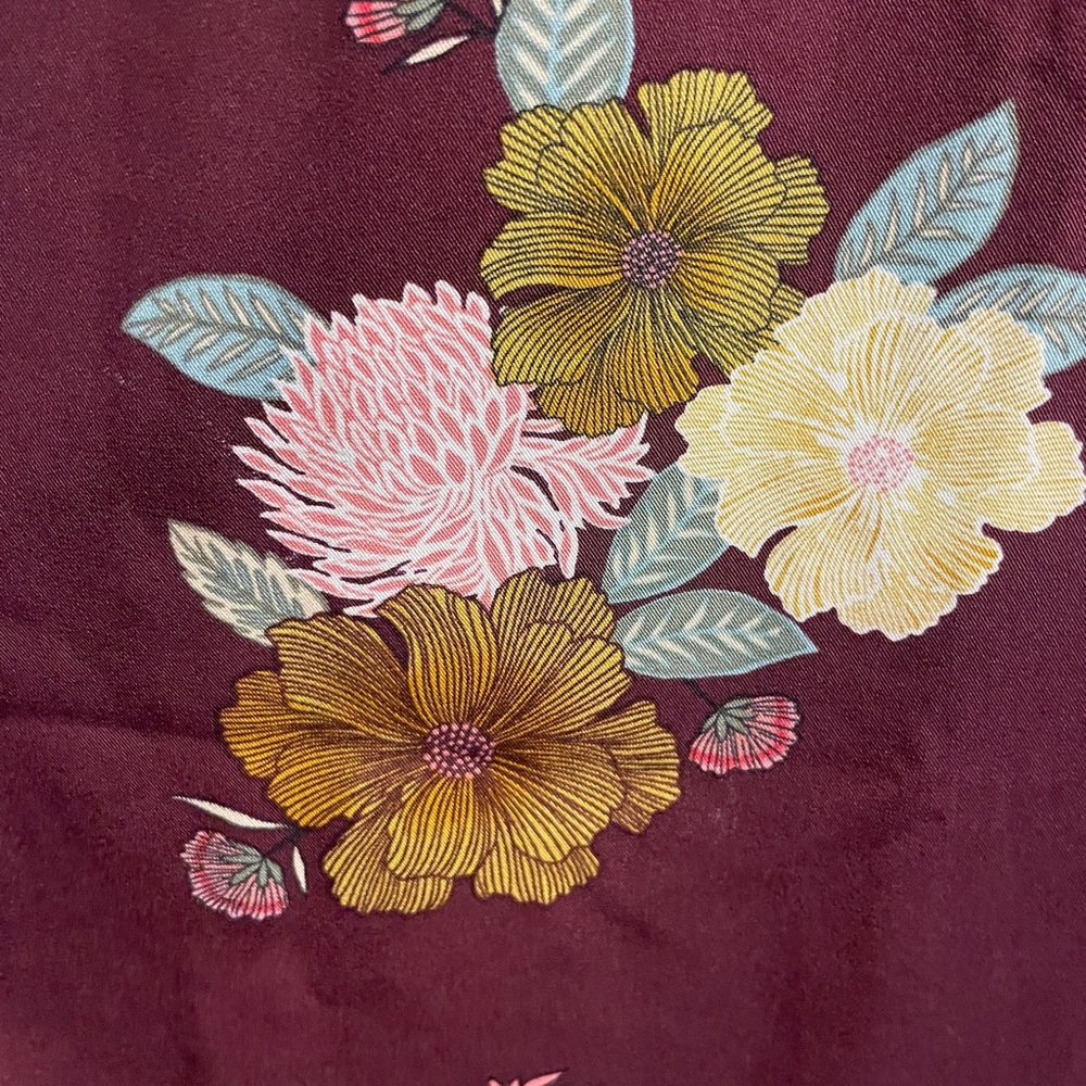 LOFT Burgundy Floral Long Sleeve Shift Dress NWT - Picture 2 of 8